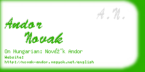 andor novak business card